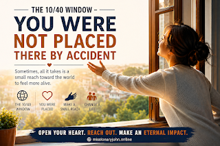 A window with the text "You were not placed here by accident" displayed prominently, surrounded by a serene landscape.